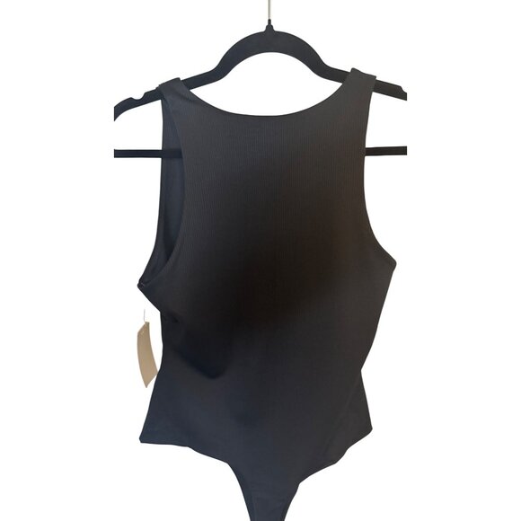 NWT BP. XXS Black Ribbed Sleeveless Thong Bodysuit High-Cut Leg & Scoop Neckline - Picture 8 of 10